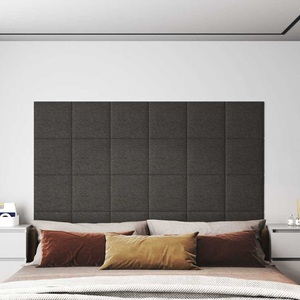 vidaXL, vidaXL Wandpaneele 12 Stk. Dunkelgrau 30x30 cm Stoff 1,08 m²