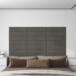 vidaXL, vidaXL Wandpaneele 12 Stk. Dunkelgrau 60x15 cm Samt 1,08 m², vidaXL Wandpaneele 12 Stk. Dunkelgrau 60x15 cm Samt 1,08 m²