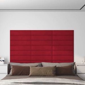 vidaXL, vidaXL Wandpaneele 12 Stk. Weinrot 60x15 cm Samt 1,08 m²