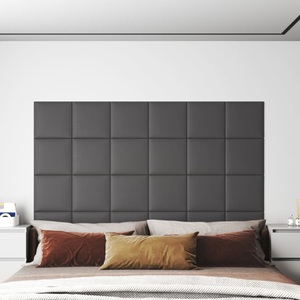vidaXL, vidaXL Wandpaneele 12 Stk. Grau 30x30 cm Kunstleder 1,08 m², vidaXL Wandpaneele 12 Stk. Grau 30x30 cm Kunstleder 1,08 m²
