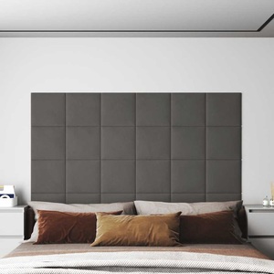 vidaXL, vidaXL Wandpaneele 12 Stk. Dunkelgrau 30x30 cm Samt 1,08 m², vidaXL Wandpaneele 12 Stk. Dunkelgrau 30x30 cm Samt 1,08 m²