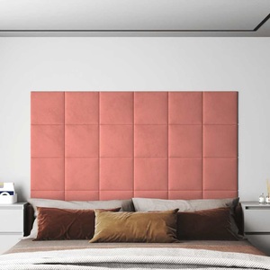 vidaXL, vidaXL Wandpaneele 12 Stk. Rosa 30x30 cm Samt 1,08 m²