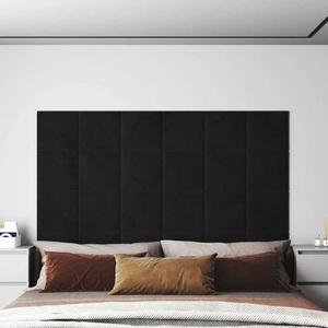 vidaXL, vidaXL Wandpaneele 12 Stk. Schwarz 30x30 cm Samt 1,08 m²