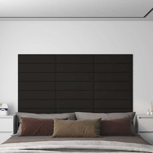 vidaXL, vidaXL Wandpaneele 12 Stk. Schwarz 60x15 cm Stoff 1,08 m²