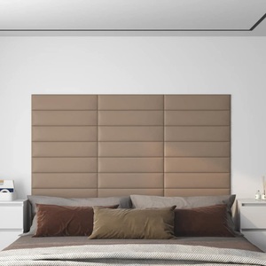 vidaXL, vidaXL Wandpaneele 12 Stk. Cappuccino-Braun 60x15cm Kunstleder 1,08 m²