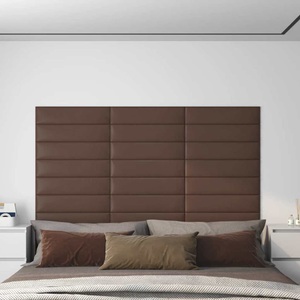 vidaXL, vidaXL Wandpaneele 12 Stk. Braun 60x15 cm Kunstleder 1,08 m²