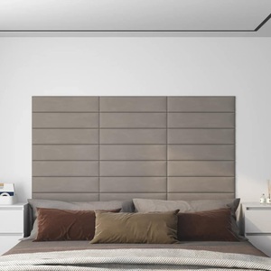 vidaXL, vidaXL Wandpaneele 12 Stk. Hellgrau 60x15 cm Samt 1,08 m²