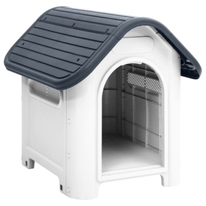 vidaXL, vidaXL Hundehütte Grau 59x75x66 cm Polypropylen, 