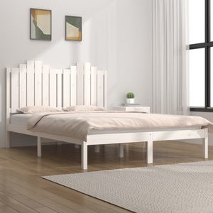 vidaXL, vidaXL Massivholzbett Weiß Kiefer 135x190 cm 4FT6 Double, 