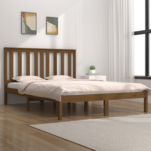 vidaXL, vidaXL Massivholzbett Honigbraun Kiefer 200x200 cm
