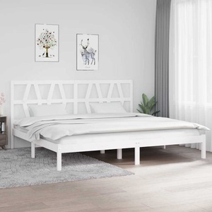 vidaXL, vidaXL Massivholzbett Weiß Kiefer 200x200 cm