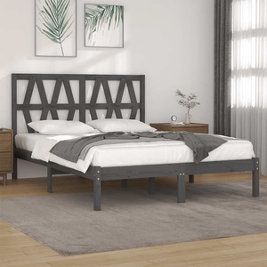 vidaXL, vidaXL Massivholzbett Grau Kiefer 200x200 cm