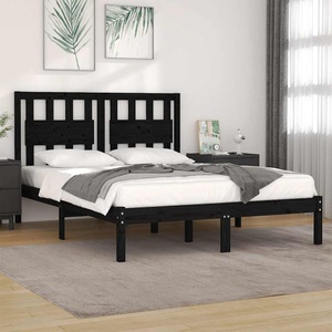 vidaXL, vidaXL Massivholzbett Schwarz Kiefer 200x200 cm