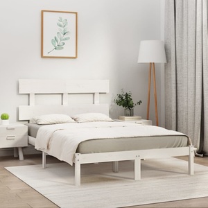 vidaXL, vidaXL Massivholzbett Weiß 200x200 cm, vidaXL Massivholzbett Weiß 200x200 cm