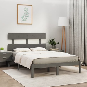 vidaXL, vidaXL Massivholzbett Grau 200x200 cm, vidaXL Massivholzbett Grau 200x200 cm