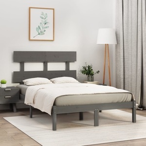 vidaXL, vidaXL Massivholzbett Grau 160x200 cm, 