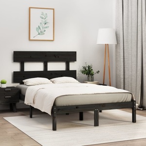 vidaXL, vidaXL Massivholzbett Schwarz 160x200 cm, 