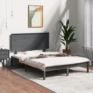 vidaXL, vidaXL Massivholzbett Grau Kiefer 120x200 cm
