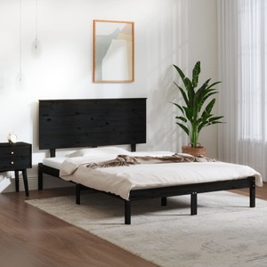 vidaXL, vidaXL Massivholzbett Schwarz Kiefer 120x200 cm