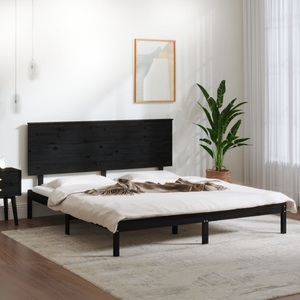 vidaXL, vidaXL Massivholzbett Schwarz Kiefer 160x200 cm, 