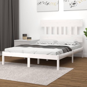 vidaXL, vidaXL Massivholzbett Weiß 200x200 cm, vidaXL Massivholzbett Weiß 200x200 cm