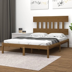 vidaXL, vidaXL Massivholzbett Honigbraun 200x200 cm, vidaXL Massivholzbett Honigbraun 200x200 cm