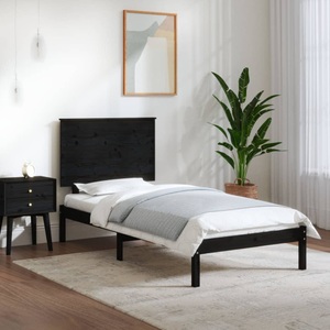vidaXL, vidaXL Massivholzbett Schwarz 75x190 cm 2FT6 Small Single