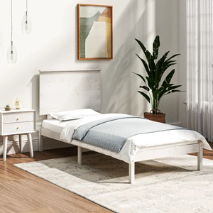 vidaXL, vidaXL Massivholzbett Weiß 90x190 cm 3FT Single