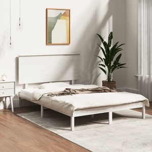 vidaXL, vidaXL Massivholzbett Weiß 120x190 cm 4FT Small Double