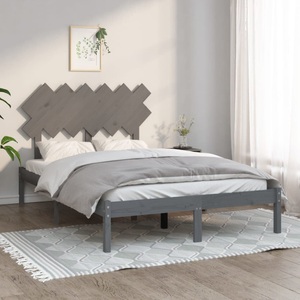 vidaXL, vidaXL Massivholzbett Grau 120x200 cm