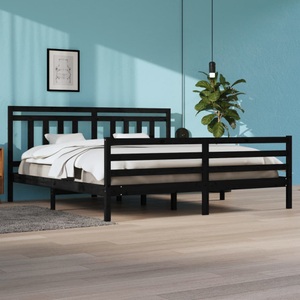 vidaXL, vidaXL Massivholzbett Schwarz 200x200 cm