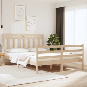 vidaXL, vidaXL Massivholzbett 135x190 cm 4FT6 Double