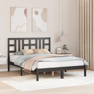 vidaXL, vidaXL Massivholzbett Schwarz 140x200 cm