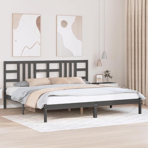 vidaXL, vidaXL Massivholzbett Grau 200x200 cm