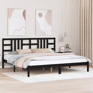 vidaXL, vidaXL Massivholzbett Schwarz 200x200 cm