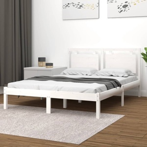 vidaXL, vidaXL Massivholzbett Weiß 150x200 cm 5FT King Size