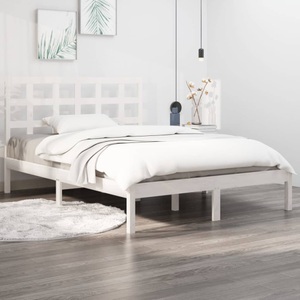 vidaXL, vidaXL Massivholzbett Weiß 150x200 cm 5FT King Size