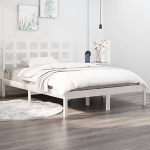 vidaXL, vidaXL Massivholzbett Weiß 200x200 cm
