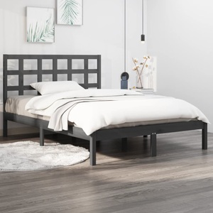 vidaXL, vidaXL Massivholzbett Grau 200x200 cm