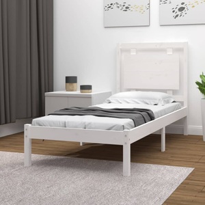 vidaXL, vidaXL Massivholzbett Weiß 75x190 cm 2FT6 Small Single