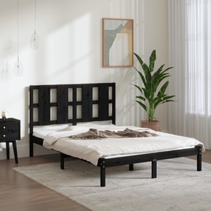vidaXL, vidaXL Massivholzbett Schwarz Kiefer 120x200 cm