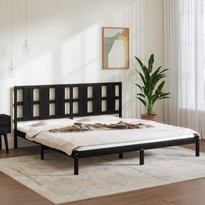 vidaXL, vidaXL Massivholzbett Schwarz Kiefer 200x200 cm