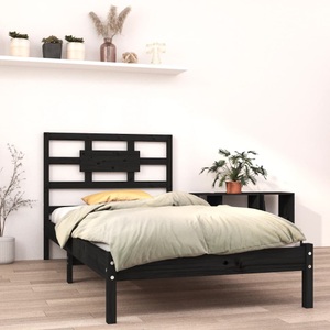 vidaXL, vidaXL Massivholzbett Schwarz 90x200 cm, 