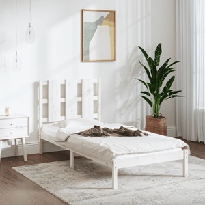 vidaXL Massivholzbett Weiß 75x190 cm 2FT6 Small Single