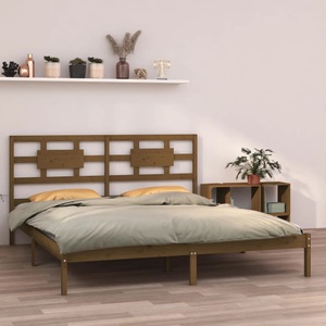 vidaXL, vidaXL Massivholzbett Honigbraun 200x200 cm, vidaXL Massivholzbett Honigbraun 200x200 cm