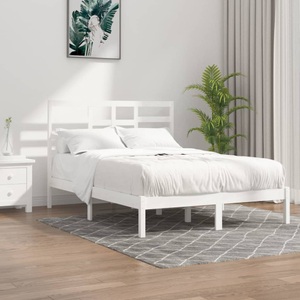 vidaXL, vidaXL Massivholzbett Weiß 160x200 cm, vidaXL Massivholzbett Weiß 160x200 cm