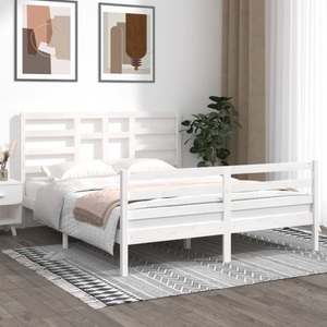 vidaXL, vidaXL Massivholzbett Weiß 160x200 cm, vidaXL Massivholzbett Weiß 160x200 cm