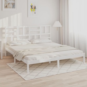 vidaXL, vidaXL Massivholzbett Weiß 200x200 cm