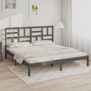 vidaXL, vidaXL Massivholzbett Grau 200x200 cm