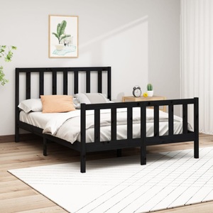 vidaXL, vidaXL Massivholzbett Schwarz Kiefer 150x200 cm 5FT King Size